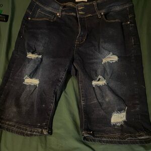 Distressed Denim Shorts